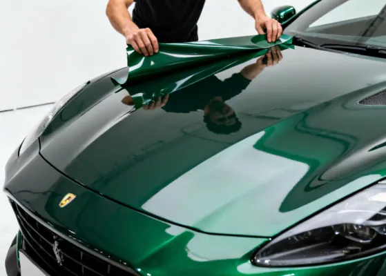 Automotive vinyl wrap installation with Avery Dennison films